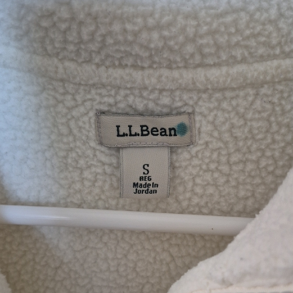 L.L. Bean Cream Fleece Half-Zip Pullover - Picture 3 of 6